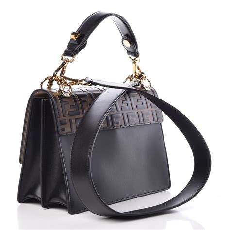 fendi kan i ff embossed shoulder bag|Fendi adjustable shoulder handbags.